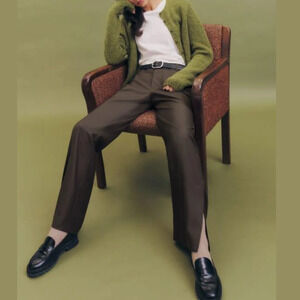 REFORMATION Women's
Adrian Wool Pant in
Brown split ankle size 8
NWT